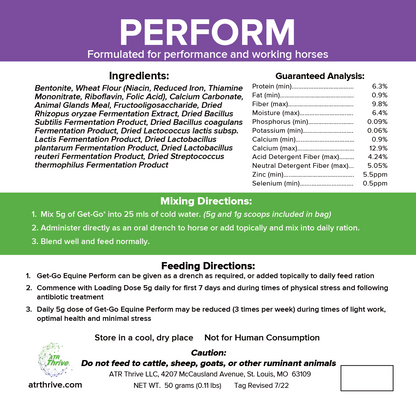 Perform Back Label